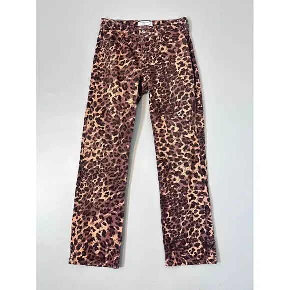 Abercrombie & Fitch The Baggy Low Rise Jeans in Brown Leopard Print - Picture 4 of 10